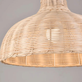 ZOWALA - Oriental Cone Rattan Restaurant Wood Color Pendant Light Image - 12