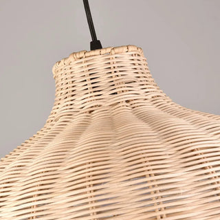 ZOWALA - Oriental Cone Rattan Restaurant Wood Color Pendant Light Image - 13