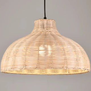 ZOWALA - Oriental Cone Rattan Restaurant Wood Color Pendant Light Image - 8
