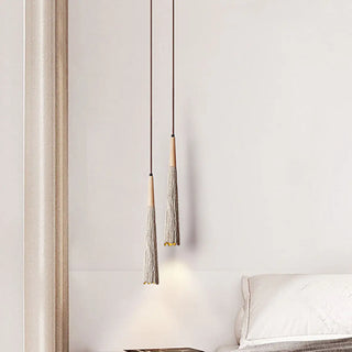 ZOWALA - Organic Cone Concrete Grey Small Adjustable Pendant Light Image - 1