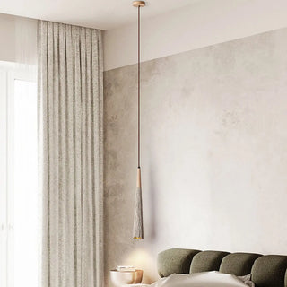 ZOWALA - Organic Cone Concrete Grey Small Adjustable Pendant Light Image - 3