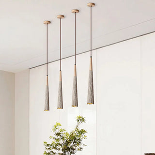 ZOWALA - Organic Cone Concrete Grey Small Adjustable Pendant Light Image - 4