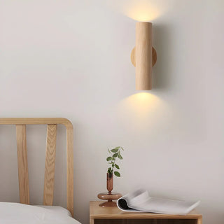 ZOWALA - Modern Wood Cylinder Wall Light Image - 10