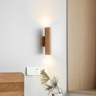 ZOWALA - Modern Wood Cylinder Wall Light Image - 11
