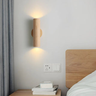 ZOWALA - Modern Wood Cylinder Wall Light Image - 12