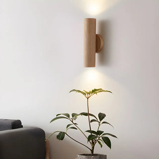 ZOWALA - Modern Wood Cylinder Wall Light Image - 13