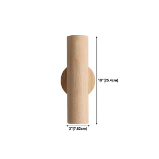 ZOWALA - Modern Wood Cylinder Wall Light #size