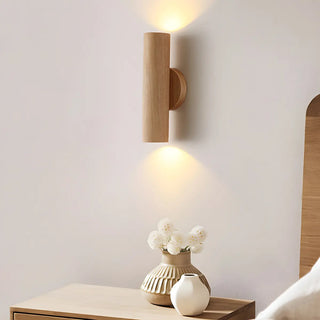 ZOWALA - Modern Wood Cylinder Wall Light Image - 4