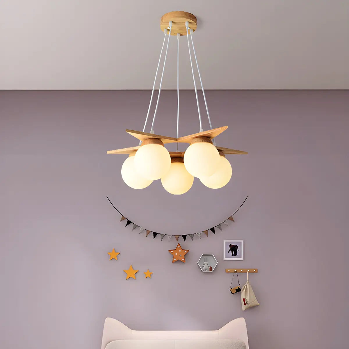 wood liner chandelier for dining table