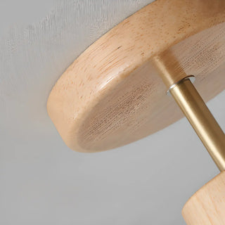 ZOWALA - Hallway Bowl Wood Semi-Flush Mount Ceiling Light Image - 10