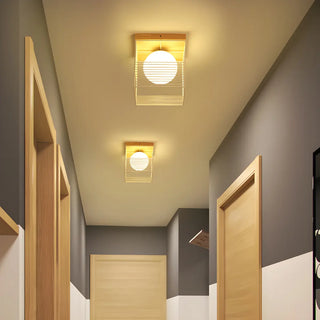 Natural Clear Cube Glass Globe Flush Mount Ceiling Lamp Zawala Image - 14