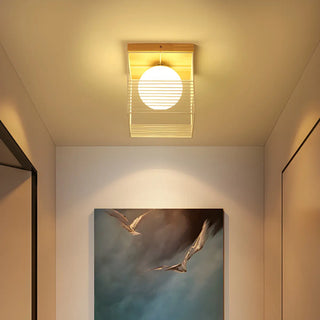 Natural Clear Cube Glass Globe Flush Mount Ceiling Lamp Zawala Image - 15