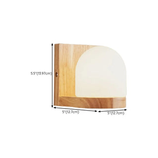 Frosted Glass Rectangular Bedside Wood Wall Sconce Zawala #size