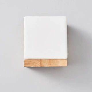Frosted Glass Rectangular Bedside Wood Wall Sconce Zawala Image - 8