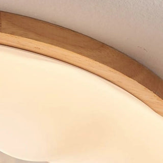ZOWALA - Wooden Brown White Round Ceiling Fan With Light Image - 11