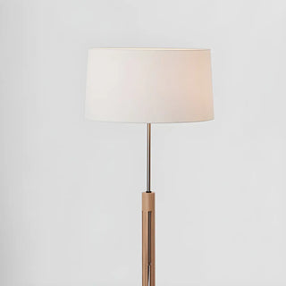 Minimalist Fabric Cylinder Shade Wooden Floor Lamp Zawala Image - 5