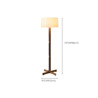 Minimalist Fabric Cylinder Shade Wooden Floor Lamp Zawala #size
