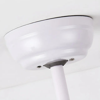 ZOWALA - Wooden White Round 5-Blade Ceiling Fan with Light Image - 14