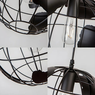 Yellow Dining Room World Map Globe Cage Metal Pendant Light Zawala Image - 14