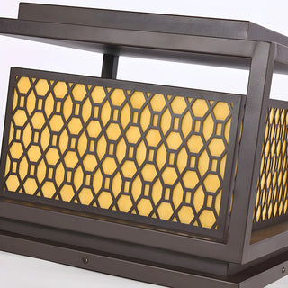 Stylish Bronze Finish Metal Square Outdoor Post Lamp Zawala Image - 10