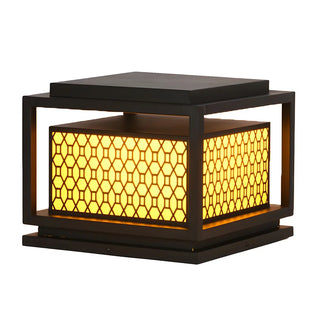 Stylish Bronze Finish Metal Square Outdoor Post Lamp Zawala Image - 7