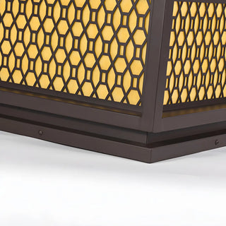 Stylish Bronze Finish Metal Square Outdoor Post Lamp Zawala Image - 9