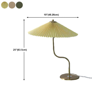 Unique Pleated Fabric Umbrella Curved Arm Table Lamp Zawala #size