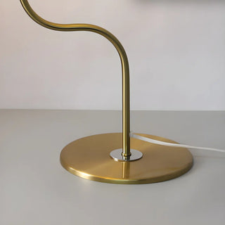 Unique Pleated Fabric Umbrella Curved Arm Table Lamp Zawala Image - 6