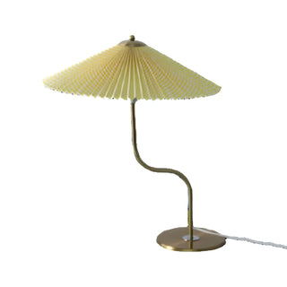 Unique Pleated Fabric Umbrella Curved Arm Table Lamp Zawala Image - 9