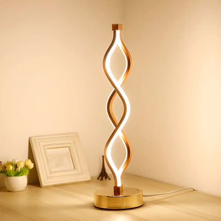 Creative Twisted Linear LED Modern Bedroom Table Lamp Zawala Image - 1