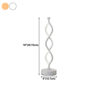Creative Twisted Linear LED Modern Bedroom Table Lamp Zawala #size
