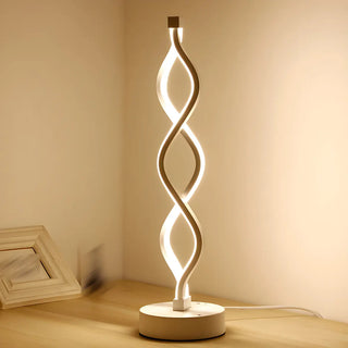 Creative Twisted Linear LED Modern Bedroom Table Lamp Zawala Image - 2