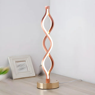 Creative Twisted Linear LED Modern Bedroom Table Lamp Zawala Image - 4