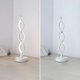 Creative Twisted Linear LED Modern Bedroom Table Lamp Zawala Image - 5