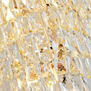 Gold Crystal Tiered Adjustable Height Foyer Chandelier Zawala Image - 11