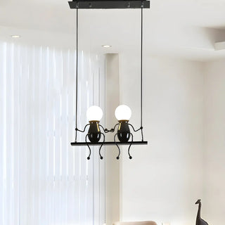 Swing Figure Metal Kids Room Black Mini Chandelier Zawala Image - 1