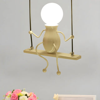 Swing Figure Metal Kids Room Black Mini Chandelier Zawala Image - 10