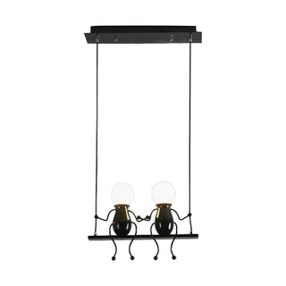Swing Figure Metal Kids Room Black Mini Chandelier Zawala Image - 14