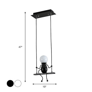 Swing Figure Metal Kids Room Black Mini Chandelier Zawala #size
