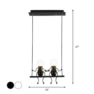 Swing Figure Metal Kids Room Black Mini Chandelier Zawala Image - 17