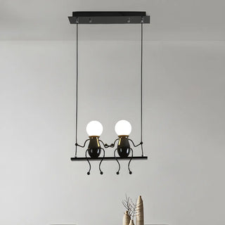 Swing Figure Metal Kids Room Black Mini Chandelier Zawala Image - 3