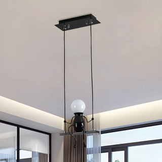 Swing Figure Metal Kids Room Black Mini Chandelier Zawala Image - 5