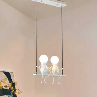 Swing Figure Metal Kids Room Black Mini Chandelier Zawala Image - 6