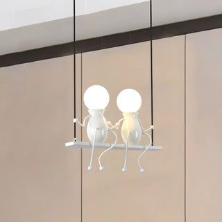 Swing Figure Metal Kids Room Black Mini Chandelier Zawala Image - 7