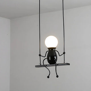 Swing Figure Metal Kids Room Black Mini Chandelier Zawala Image - 8