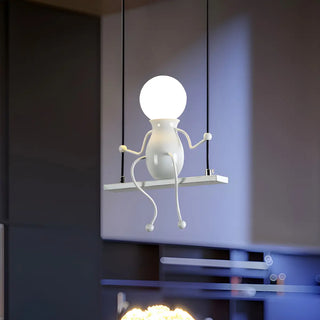 Swing Figure Metal Kids Room Black Mini Chandelier Zawala Image - 9