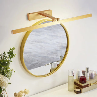 Gold Finish Adjustable Rectangle Metal Vanity Light Zawala Image - 1
