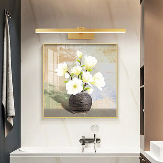 Gold Finish Adjustable Rectangle Metal Vanity Light Zawala Image - 2