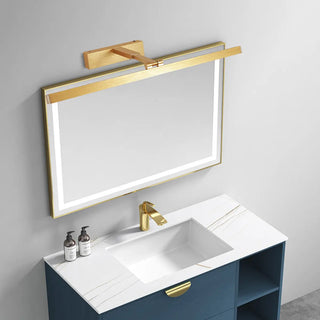 Gold Finish Adjustable Rectangle Metal Vanity Light Zawala Image - 3