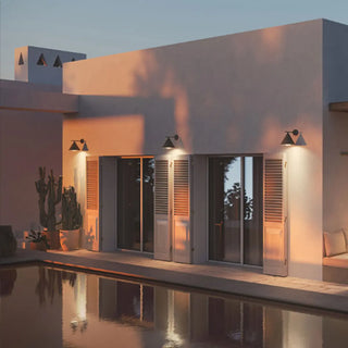 Modern Black Cone Metal Exterior LED Wall Sconce Zawala Image - 3